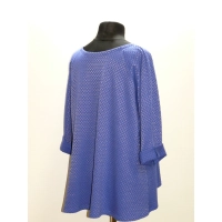 Poszerzana tunika z modnym rękawem typu raglan - kobaltowa